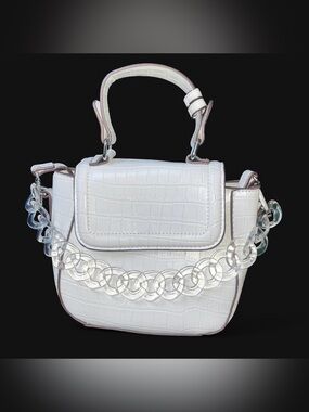 Small Faux Croc Leather Bag